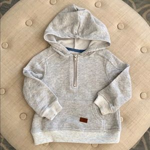 Like new toddler gray hoodie with 1/2 zip sz 2T